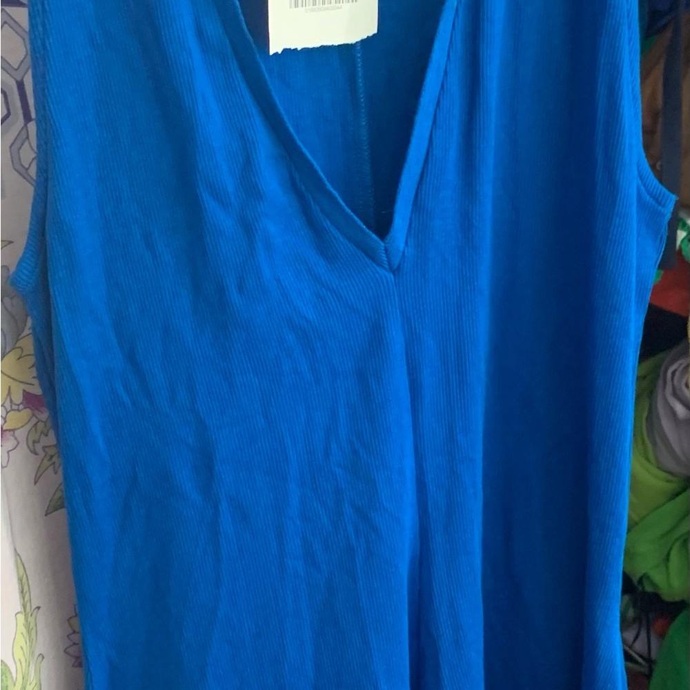 Blue V-Neck Women's Mini dress